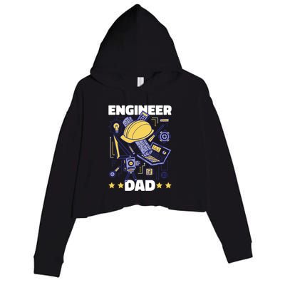 Engineer Dad For Father's Day Gift Crop Fleece Hoodie