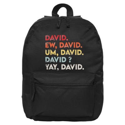 Ew David Funny Vintage Retro Distressed Women Gift 16 in Basic Backpack