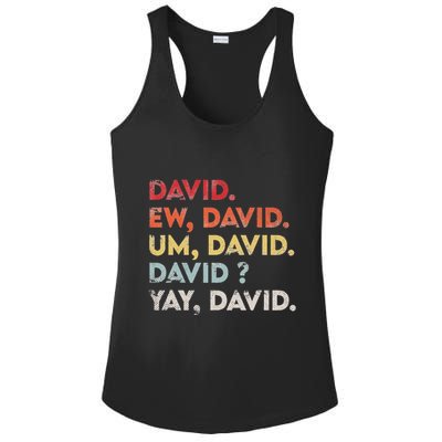 Ew David Funny Vintage Retro Distressed Women Gift Ladies PosiCharge Competitor Racerback Tank