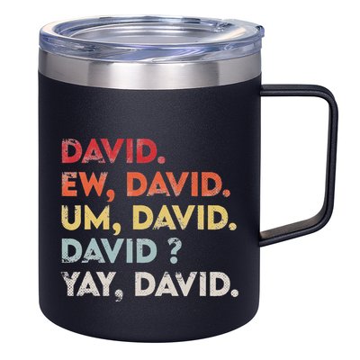 Ew David Funny Vintage Retro Distressed Women Gift 12oz Stainless Steel Coffee Mug