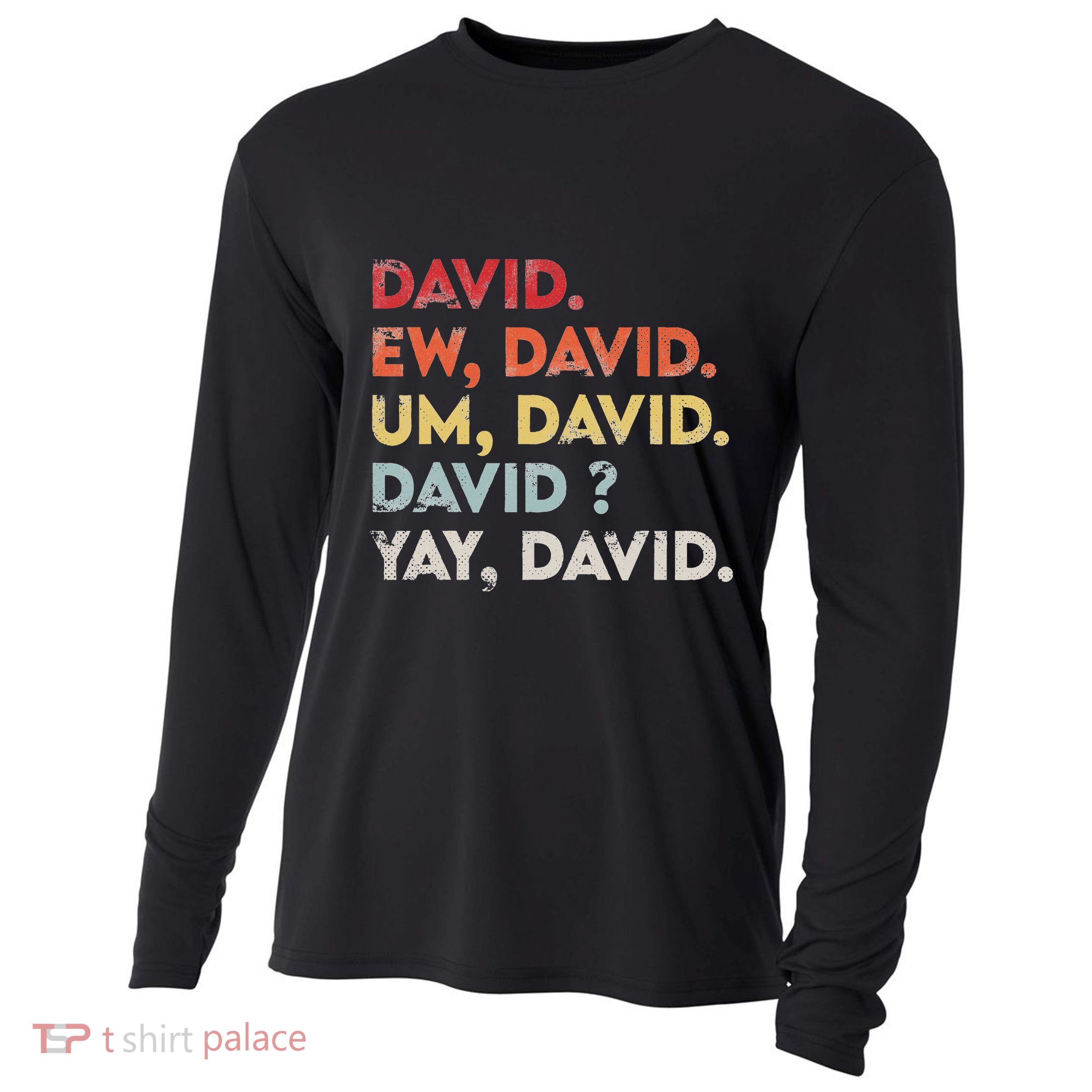 Ew David Funny Vintage Retro Distressed Women Gift Cooling Performance Long Sleeve Crew