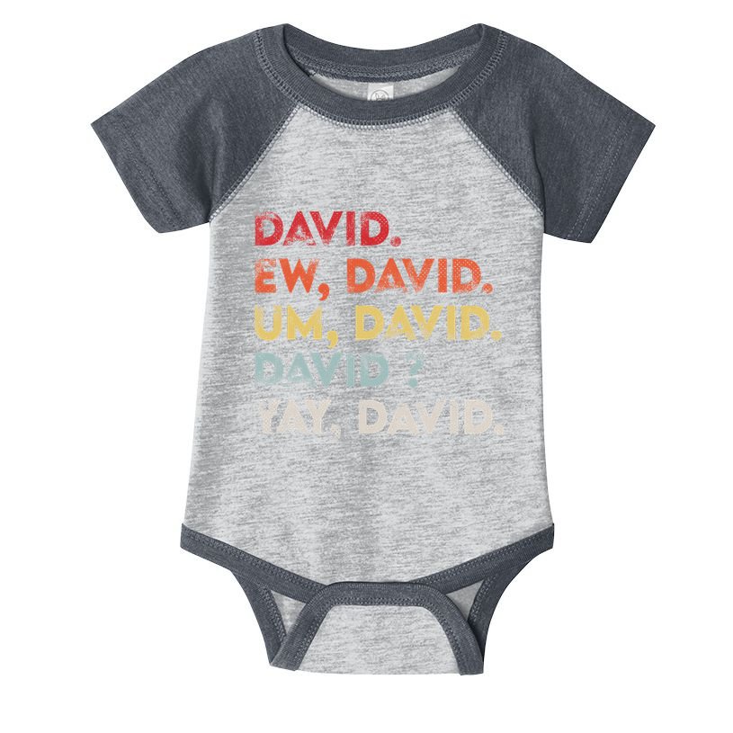 Ew David Funny Vintage Retro Distressed Women Gift Infant Baby Jersey Bodysuit