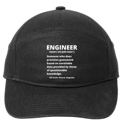 Engineer Definition Funny Sarcastic Engineering Gift 7-Panel Snapback Hat