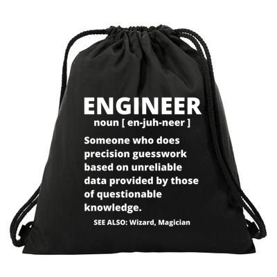Engineer Definition Funny Sarcastic Engineering Gift Drawstring Bag