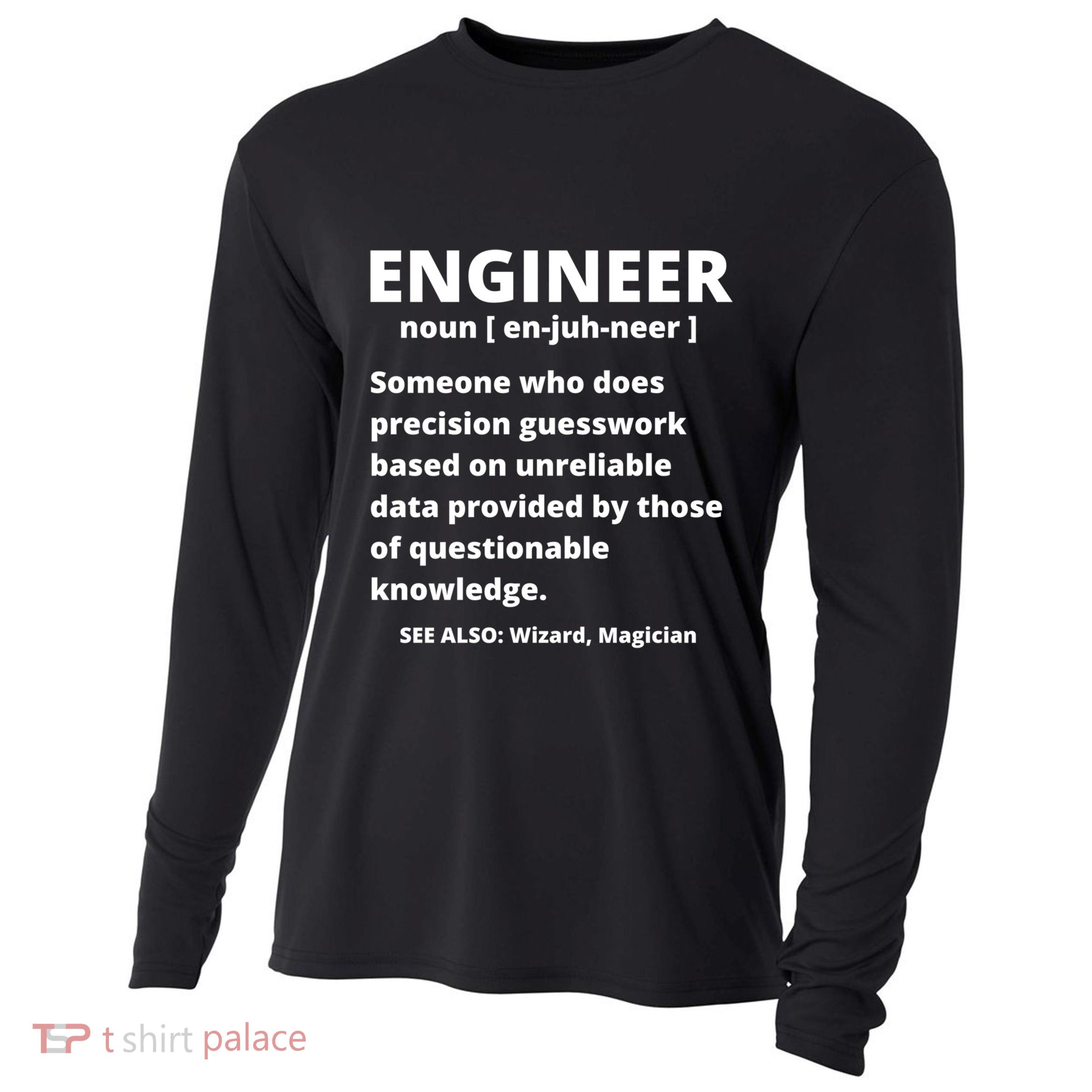 Engineer Definition Funny Sarcastic Engineering Gift Cooling Performance Long Sleeve Crew