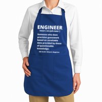 Engineer Definition Funny Sarcastic Engineering Gift Full-Length Apron With Pockets