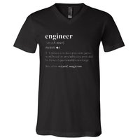 Engineer Definition Funny Engineering Mechanical Civil Gift V-Neck T-Shirt