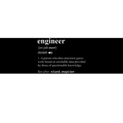 Engineer Definition Funny Engineering Mechanical Civil Gift Bumper Sticker