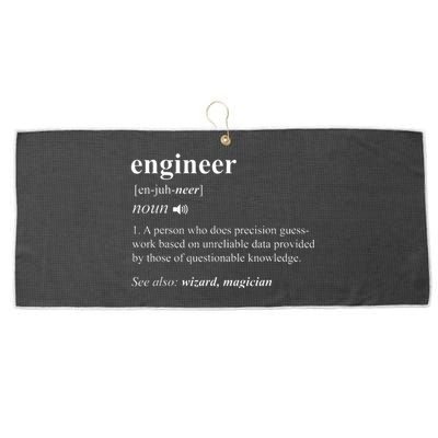 Engineer Definition Funny Engineering Mechanical Civil Gift Large Microfiber Waffle Golf Towel