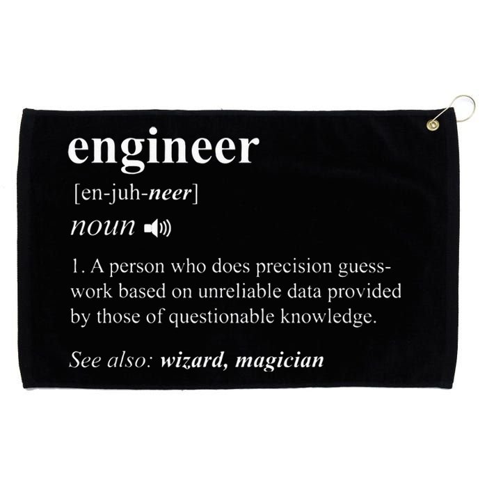 Engineer Definition Funny Engineering Mechanical Civil Gift Grommeted Golf Towel