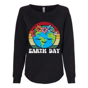 Earth Day Flowers Head Sunset Retro Gift Womens California Wash Sweatshirt