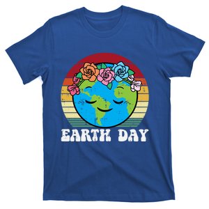 Earth Day Flowers Head Sunset Retro Gift T-Shirt