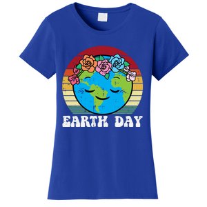 Earth Day Flowers Head Sunset Retro Gift Women's T-Shirt