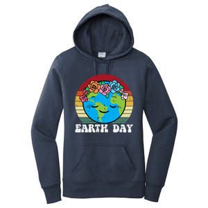 Earth Day Flowers Head Sunset Retro Gift Women's Pullover Hoodie