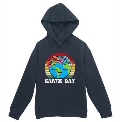 Earth Day Flowers Head Sunset Retro Gift Urban Pullover Hoodie