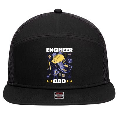 Engineer Dad For Father's Day Meaningful Gift 7 Panel Mesh Trucker Snapback Hat