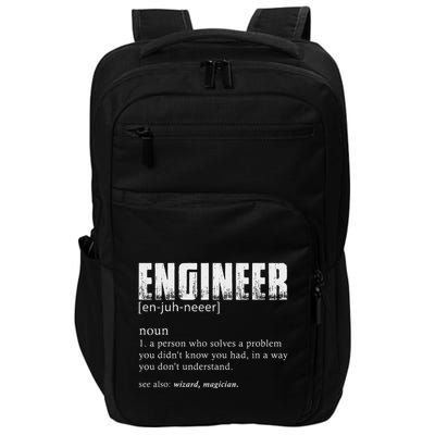 Engineer Definition Funny Engineering Impact Tech Backpack