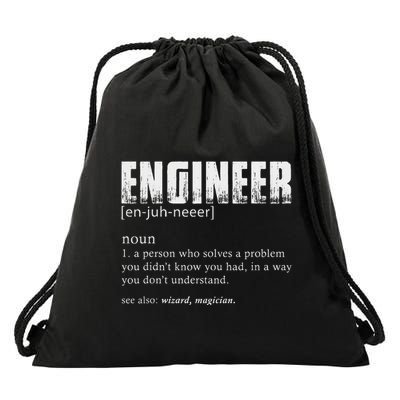 Engineer Definition Funny Engineering Drawstring Bag