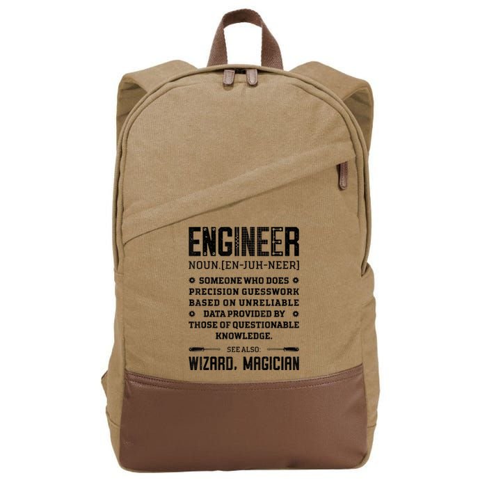 Engineer Definition Funny Noun Engineering Dictionary Term Cotton Canvas Backpack