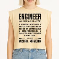 Engineer Definition Funny Noun Engineering Dictionary Term Garment-Dyed Women's Muscle Tee