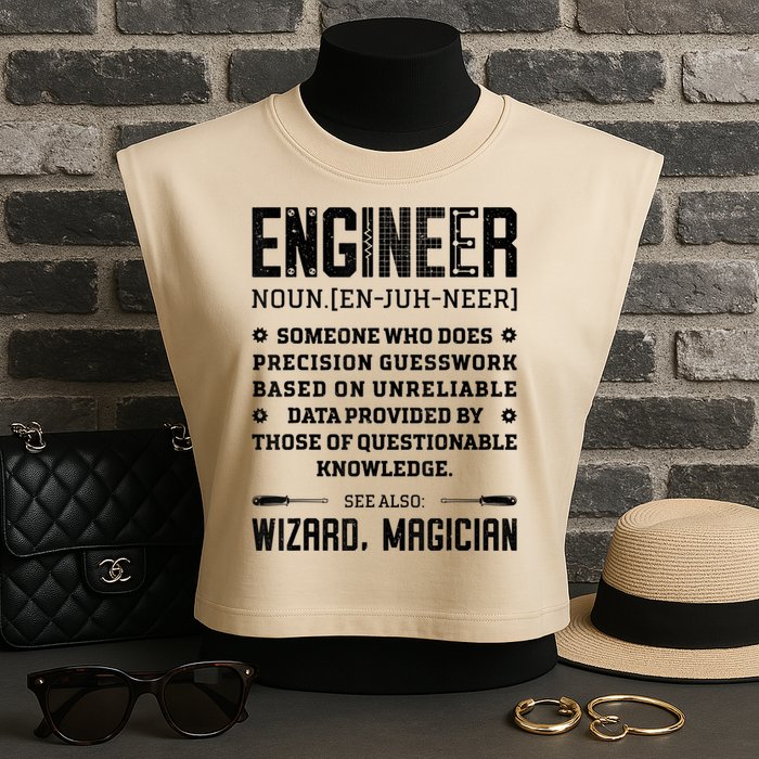 Engineer Definition Funny Noun Engineering Dictionary Term Garment-Dyed Women's Muscle Tee