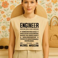 Engineer Definition Funny Noun Engineering Dictionary Term Garment-Dyed Women's Muscle Tee