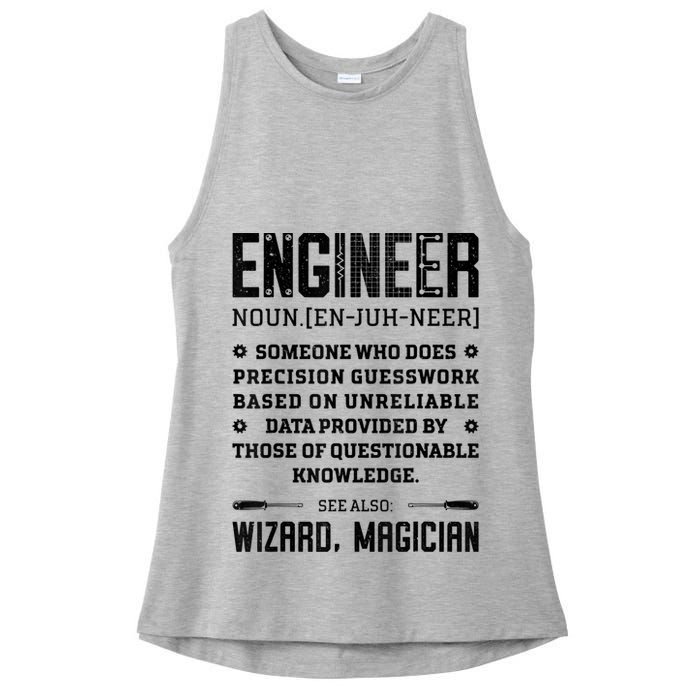Engineer Definition Funny Noun Engineering Dictionary Term Ladies PosiCharge Tri-Blend Wicking Tank