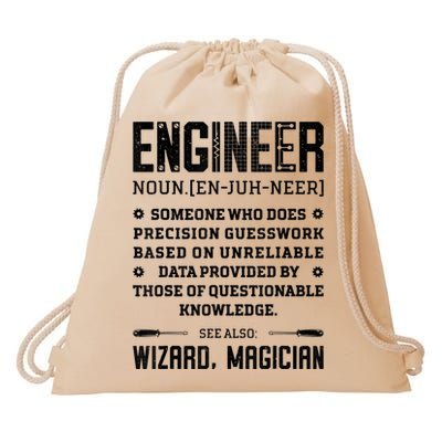 Engineer Definition Funny Noun Engineering Dictionary Term Drawstring Bag
