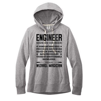 Engineer Definition Funny Noun Engineering Dictionary Term Women's Fleece Hoodie