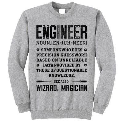 Engineer Definition Funny Noun Engineering Dictionary Term Tall Sweatshirt