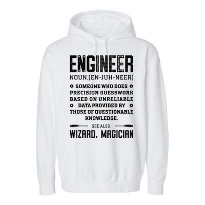 Engineer Definition Funny Noun Engineering Dictionary Term Garment-Dyed Fleece Hoodie