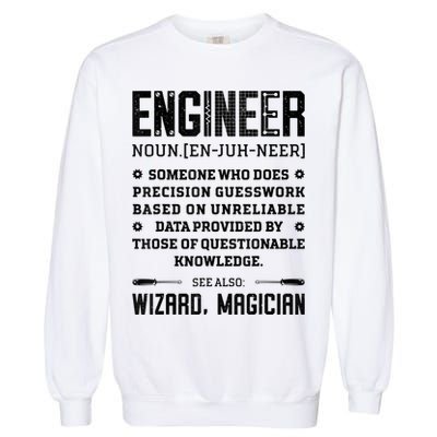 Engineer Definition Funny Noun Engineering Dictionary Term Garment-Dyed Sweatshirt