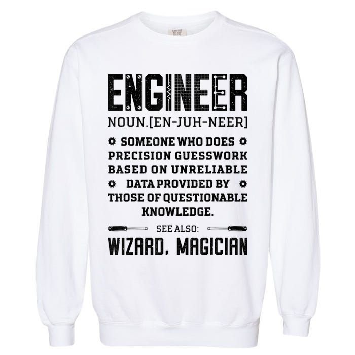 Engineer Definition Funny Noun Engineering Dictionary Term Garment-Dyed Sweatshirt