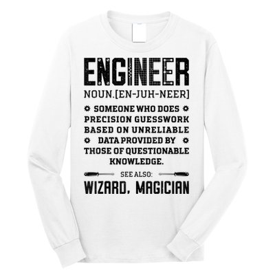 Engineer Definition Funny Noun Engineering Dictionary Term Long Sleeve Shirt