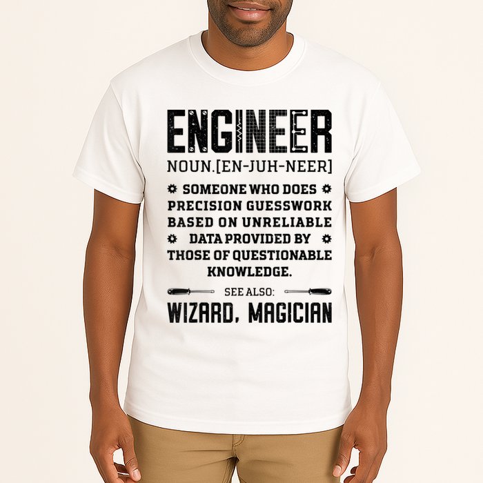 Engineer Definition Funny Noun Engineering Dictionary Term Tall T-Shirt