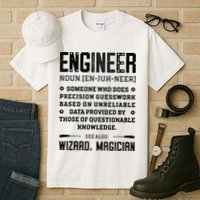 Engineer Definition Funny Noun Engineering Dictionary Term Tall T-Shirt