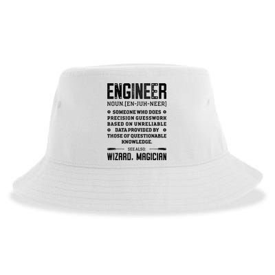 Engineer Definition Funny Noun Engineering Dictionary Term Sustainable Bucket Hat