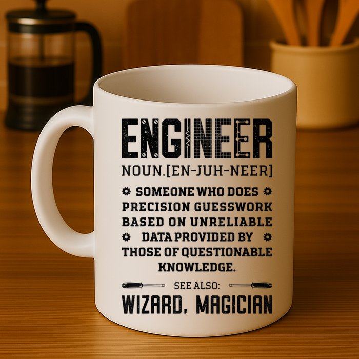 Engineer Definition Funny Noun Engineering Dictionary Term Mug