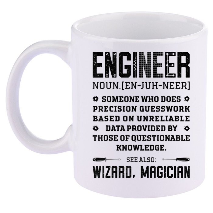 Engineer Definition Funny Noun Engineering Dictionary Term 11oz C Handle Ceramic Mug