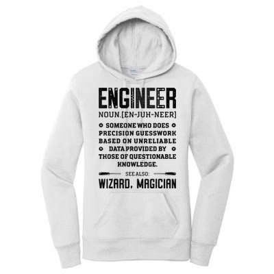 Engineer Definition Funny Noun Engineering Dictionary Term Women's Pullover Hoodie