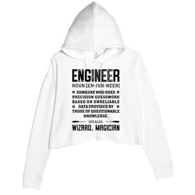 Engineer Definition Funny Noun Engineering Dictionary Term Crop Fleece Hoodie