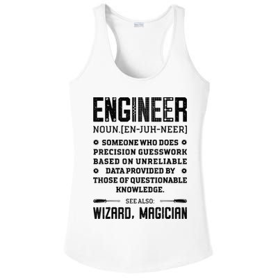 Engineer Definition Funny Noun Engineering Dictionary Term Ladies PosiCharge Competitor Racerback Tank