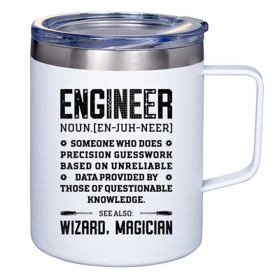 Engineer Definition Funny Noun Engineering Dictionary Term 12oz Stainless Steel Coffee Mug