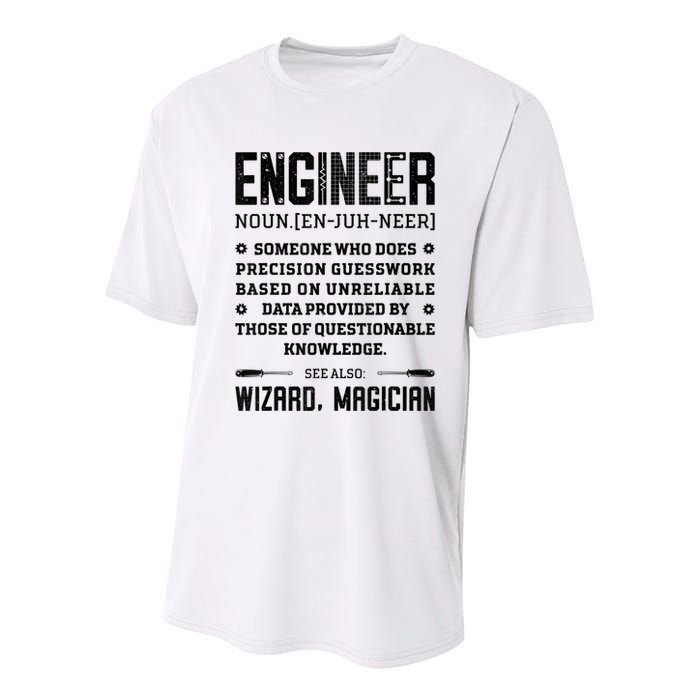 Engineer Definition Funny Noun Engineering Dictionary Term Youth Performance Sprint T-Shirt