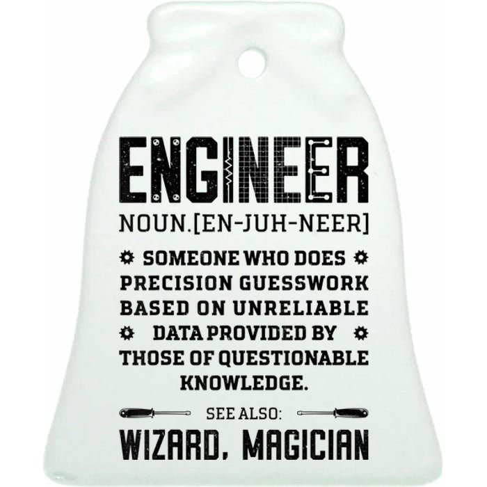 Engineer Definition Funny Noun Engineering Dictionary Term Ceramic Bell Ornament