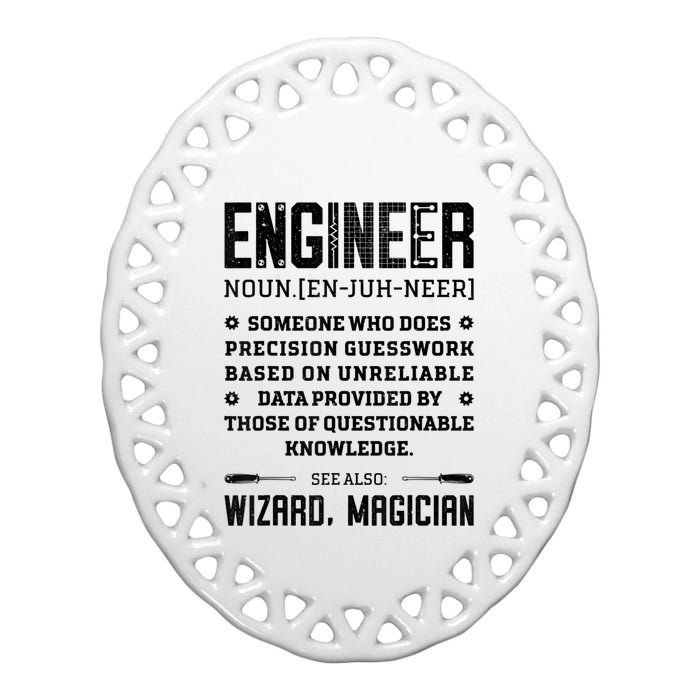 Engineer Definition Funny Noun Engineering Dictionary Term Ceramic Oval Ornament