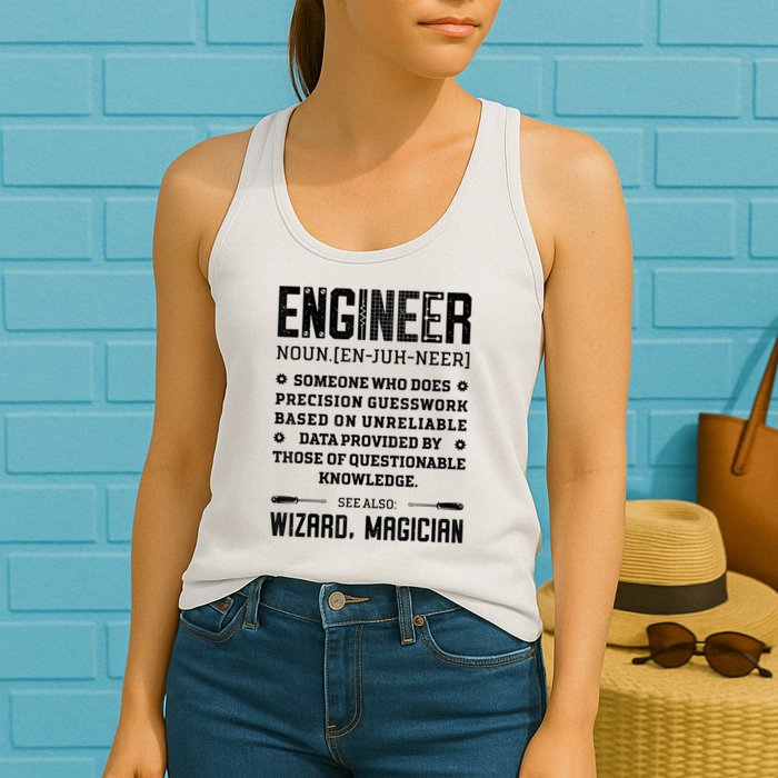 Engineer Definition Funny Noun Engineering Dictionary Term Womens Tank Top