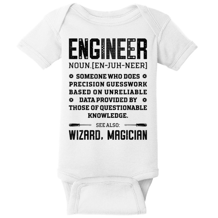 Engineer Definition Funny Noun Engineering Dictionary Term Baby Bodysuit