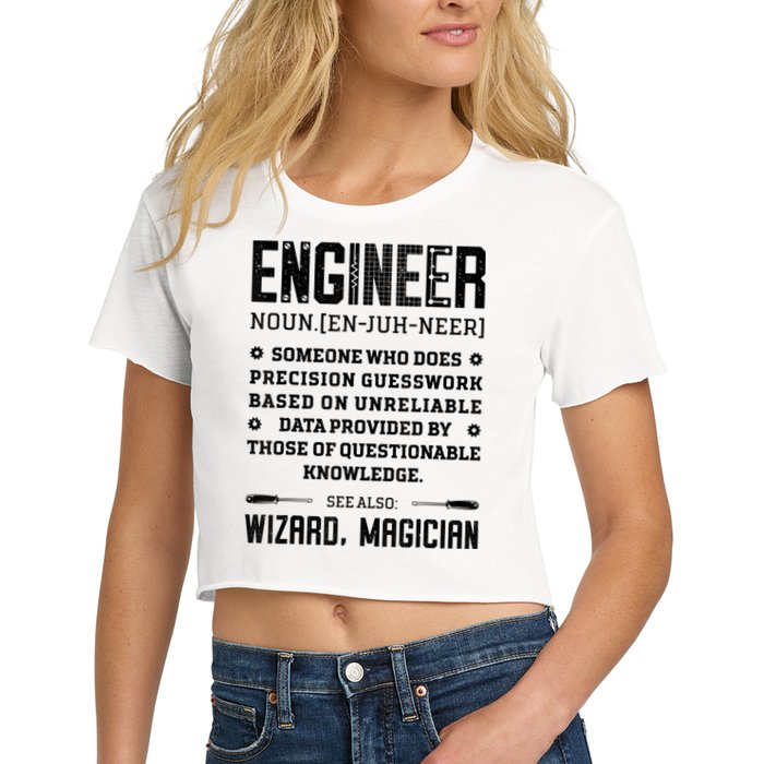 Engineer Definition Funny Noun Engineering Dictionary Term Crop Top