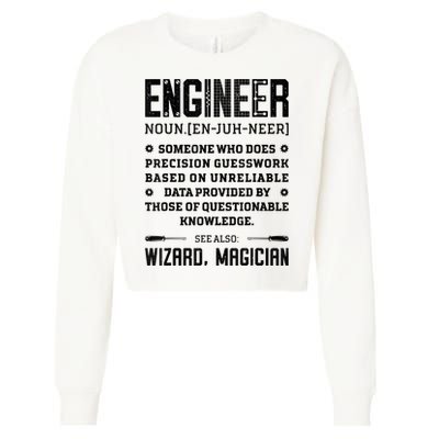 Engineer Definition Funny Noun Engineering Dictionary Term Cropped Pullover Crew